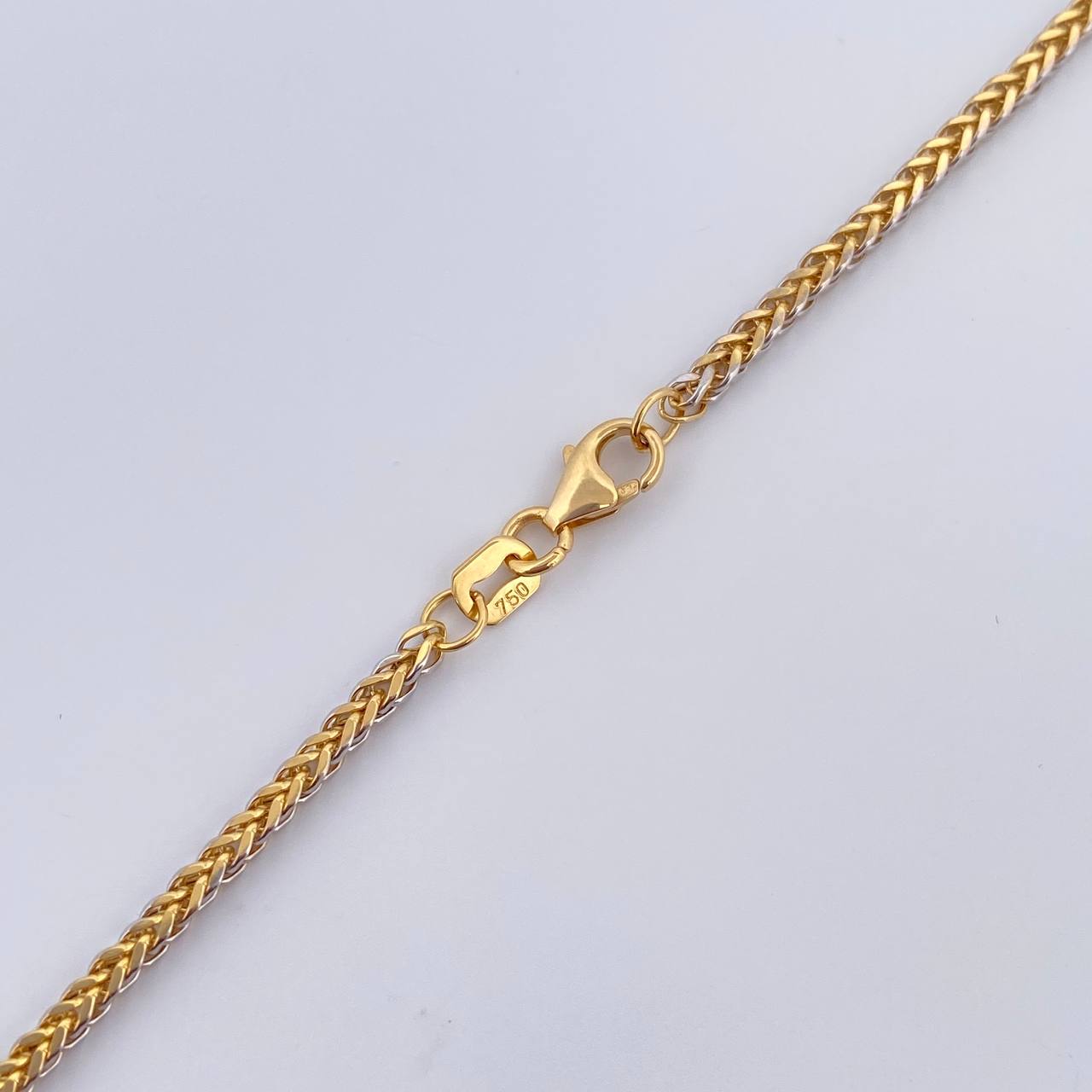 Cadena Franco 5.5gr / 60cm / Dos Oros Amarillo Blanco +3 18K $
