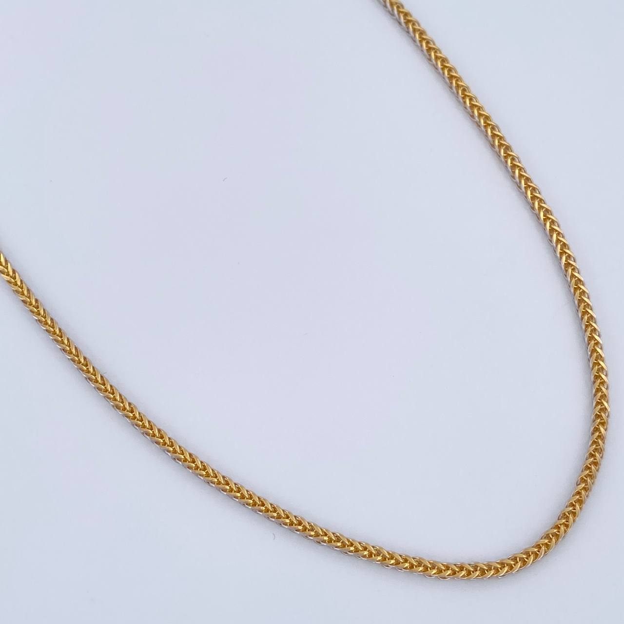 Cadena Franco 5.5gr / 60cm / Dos Oros Amarillo Blanco +3 18K $