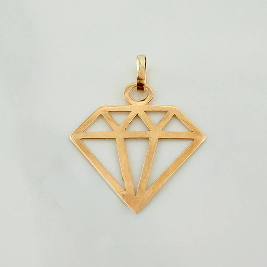 Dije Silueta Diamante 0.4gr / 2.2cm / Oro Amarillo 18K