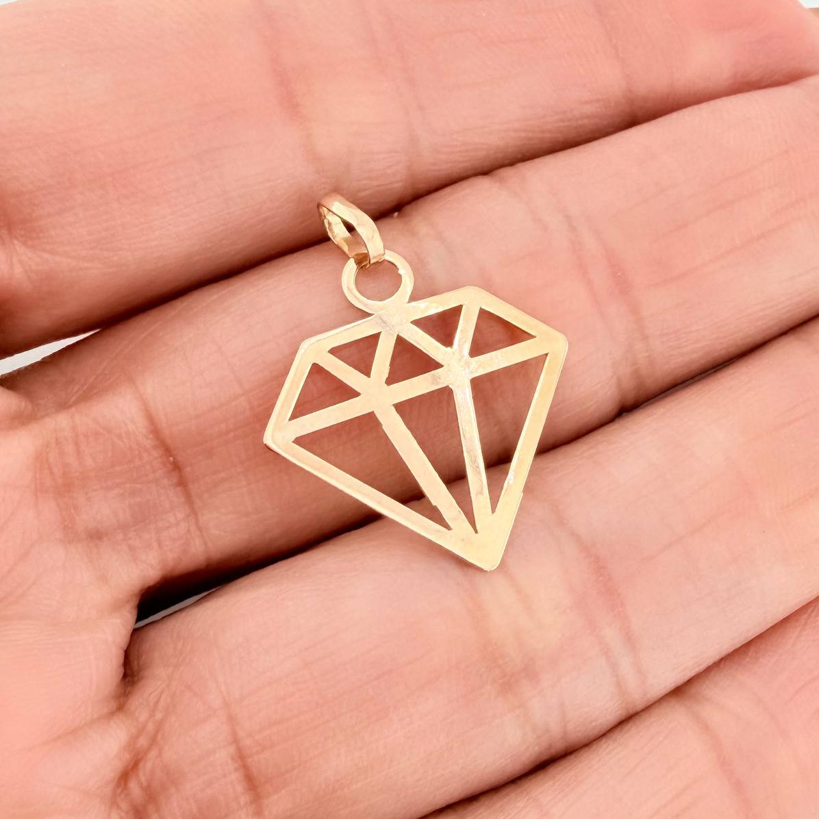 Dije Silueta Diamante 0.55gr / 2.6cm / Oro Amarillo 18K %