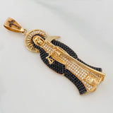 Dije Santa Muerte 15.4gr / 6.3cm / Dos Oros Negro Amarillo 18K $