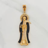 Dije Santa Muerte 15.4gr / 6.3cm / Dos Oros Negro Amarillo 18K $