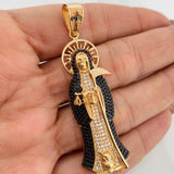 Dije Santa Muerte 15.4gr / 6.3cm / Dos Oros Negro Amarillo 18K $