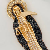 Dije Santa Muerte 15.4gr / 6.3cm / Dos Oros Negro Amarillo 18K $
