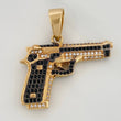 Dije Pistola 11.75gr / 3.4cm / Dos Oros Negro Amarillo 18K