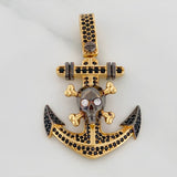 Dije Ancla 9.15gr / 3.4cm / Dos Oros Negro Amarillo 18K $