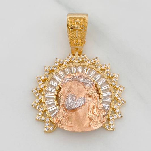 Dije Rostro Cristo 7.55gr / 3.5cm / Tres Oros 18K