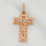 Dije Cruz Cristo Milagroso 2.1gr / 2.7cm / Oro Rosa 18K $