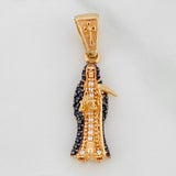 Dije Santa Muerte 2.7gr / 3.1cm / Dos Oros Negro Amarillo 18K $