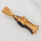 Dije Santa Muerte 2.7gr / 3.1cm / Dos Oros Negro Amarillo 18K $