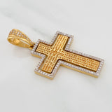 Dije Cruz Articulada 10.2 g / 4.7 cm Dos Oros Amarillo Blanco 18K