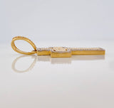 Dije Cruz Articulada 10.25gr / 4.6cm / Dos Oros Amarillo Blanco 18K $