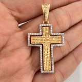 Dije Cruz Articulada 10.25gr / 4.6cm / Dos Oros Amarillo Blanco 18K $