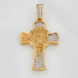 Dije Cruz Rostro Cristo 7.6gr / 4.3cm / Dos Oros Amarillo Blanco 18K