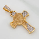 Dije Cruz Rostro Cristo 7.6gr / 4.3cm / Dos Oros Amarillo Blanco 18K