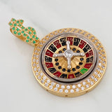 Dije Ruleta Casino Movil 11.85gr / 4cm / Dos Oros Amarillo Blanco 18K $