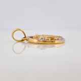 Dije Tigre Placa Circular 5.1gr / 3.2cm / Dos Oros Amarillo Blanco 18K