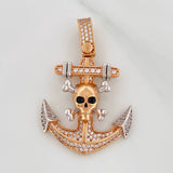 Dije Ancla 9.6gr / 4.3cm / Dos Oros Blanco Rosa 18K $