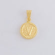 Dije Letra V Marco Bordeado 0.55g / 1.7cm Oro Amarillo 18K