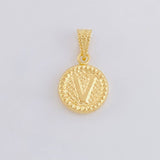 Dije Letra V Marco Bordeado 0.55g / 1.7cm Oro Amarillo 18K