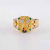 Anillo Arcangel San Miguel 6.25g / T11 1/4 Dos Oros Amarillo Blanco 18K