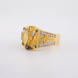Anillo Arcangel San Miguel 6.25g / T11 1/4 Dos Oros Amarillo Blanco 18K