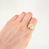 Anillo Arcangel San Miguel 6.25g / T11 1/4 Dos Oros Amarillo Blanco 18K