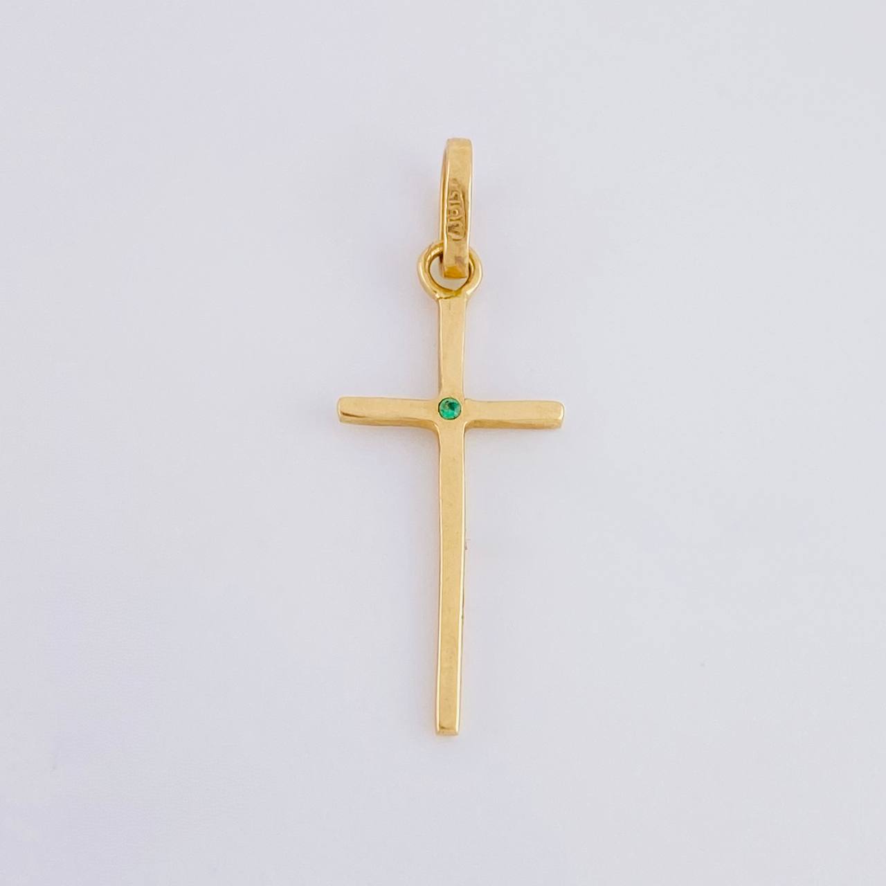 Dije Cruz Lisa 0.65g / 2.8cm Oro Amarillo 18K
