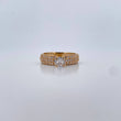 Anillo Solitario Tupido 2.85gr / T6 3/4 / Circones Blancos Oro Amarillo 18K $