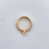 Anillo Solitario Tupido 2.85gr / T6 3/4 / Circones Blancos Oro Amarillo 18K $