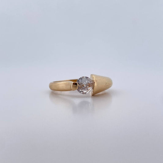 Anillo Solitario 2.85gr / T6 / Circon Blanco Oro Amarillo 18K $