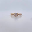 Anillo Soltario Corona 2.6gr / T6 1/2 / Circones Blancos Oro Amarillo 18K $