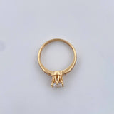 Anillo Solitario Corona 2.75gr / T6 3/4 / Circones Blancos Oro Amarillo 18K $