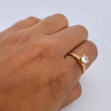 Anillo Solitario Corona 2.75gr / T6 3/4 / Circones Blancos Oro Amarillo 18K $