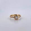 Anillo Solitario 3.5gr / T7 1/4 / Circones Blancos Oro Amarillo 18K $