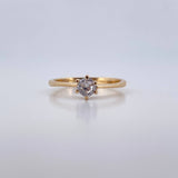 Anillo Solitario 2.85gr / T7 3/4 / Circon Blanco Oro Amarillo 18K $