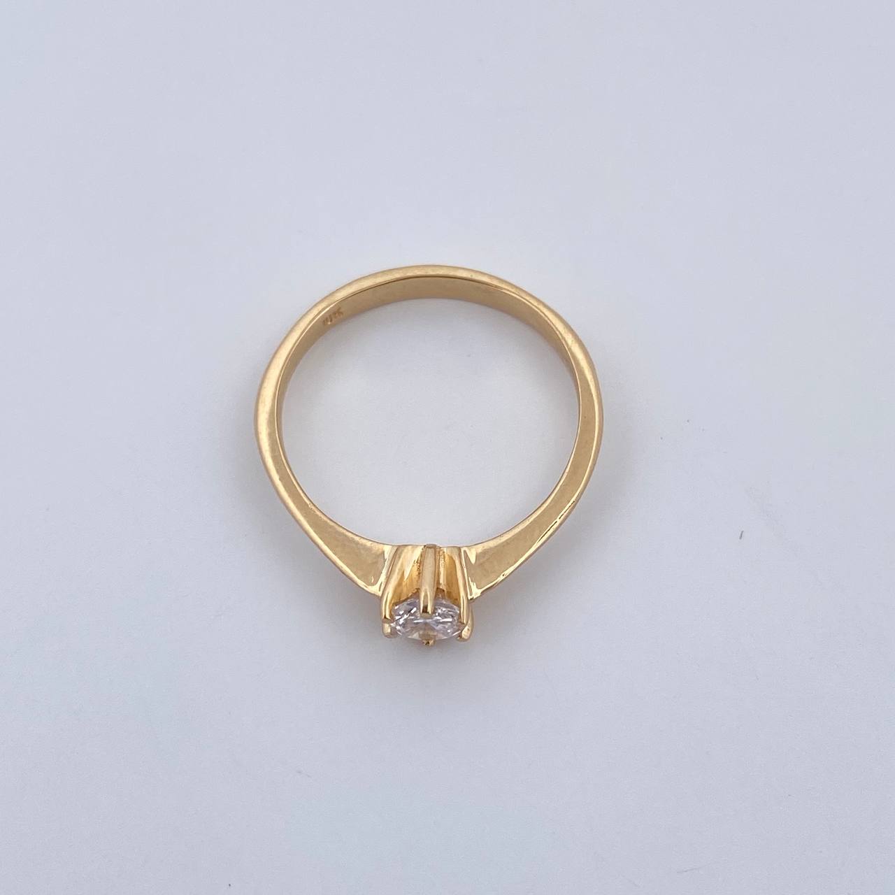 Anillo Solitario 2.85gr / T7 3/4 / Circon Blanco Oro Amarillo 18K $