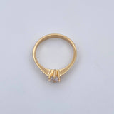 Anillo Solitario 2.85gr / T7 3/4 / Circon Blanco Oro Amarillo 18K $