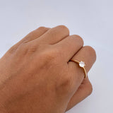 Anillo Solitario 2.85gr / T7 3/4 / Circon Blanco Oro Amarillo 18K $