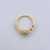 Anillo Halo 1.75gr / T5 1/4 / Circones Blancos Verde Oro Amarillo 18K $