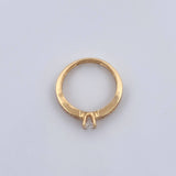 Anillo Solitario Churumbela 3.25gr / T6 1/2 / Circones Blancos Oro Amarillo 18K $
