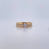 Anillo Solitario 3.2gr / T6 / Circones Blanco Oro Amarillo 18K $