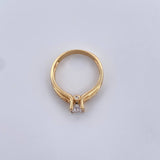Anillo Solitario 3.2gr / T6 / Circones Blanco Oro Amarillo 18K $