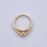 Anillo Solitario 3.9gr / T7 1/2 / Circon Blanco Oro Amarillo 18K $