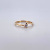 Anillo Solitario 1.55gr / T5 1/4 / Circon Blanco Oro Amarillo 18K $