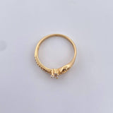 Anillo Solitario Churumbela 2.25gr / T6 1/2 / Circones Blancos Oro Amarillo 18K $