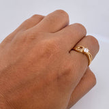 Anillo Solitario Churumbela 2.25gr / T6 1/2 / Circones Blancos Oro Amarillo 18K $