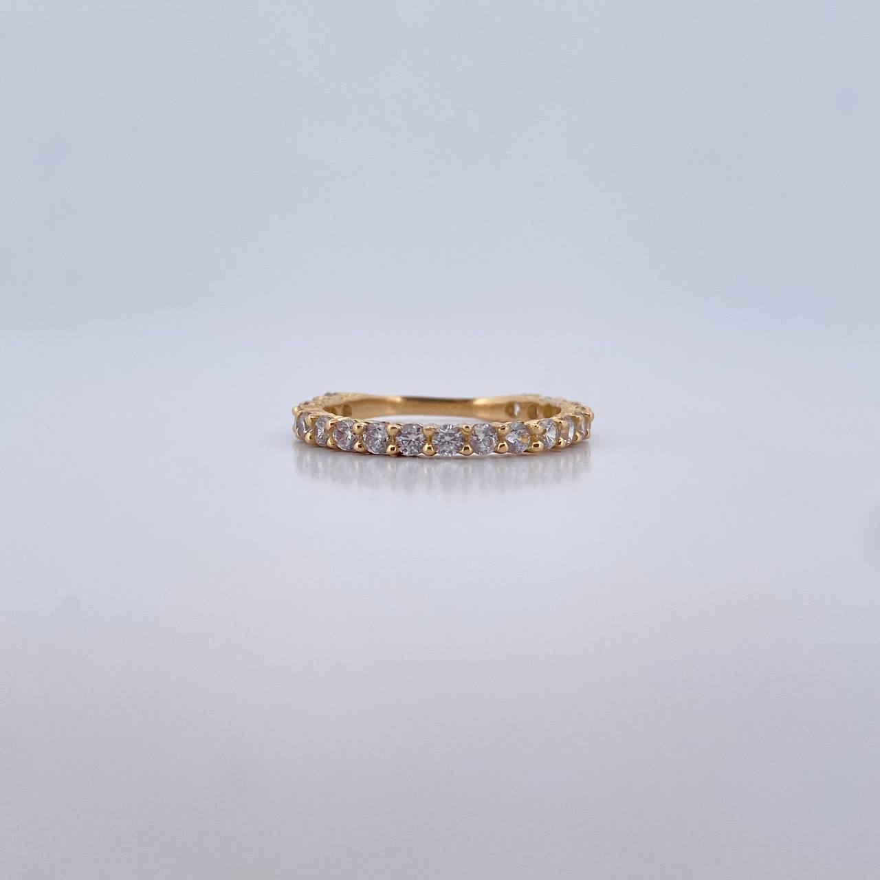 Anillo Churumbela 1.8gr / T5 / Circones Blancos Oro Amarillo 18K $