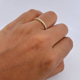 Anillo Churumbela 1.8gr / T5 / Circones Blancos Oro Amarillo 18K $