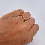Anillo Infinito 1.05gr / T5 1/2 / Circones De Colores Oro Amarillo 18K $
